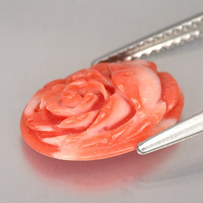 9,17 ctw natürlicher Lachs Koralle, Ausgefallene Form, Lichtundurchlässig