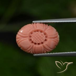 9,17 ctw natürlicher Himbeerrosa Koralle, Blumen-Schliff, Lichtundurchlässig