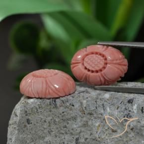 9.38 ct natürliche Mittelrosa Koralle-Edelsteine, Blumen-Schliff, Lichtundurchlässig