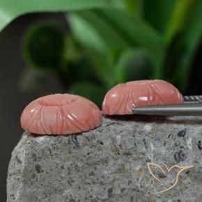 9.38 ct natürliche Mittelrosa Koralle-Edelsteine, Blumen-Schliff, Lichtundurchlässig