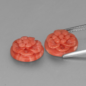  ct natürliche Lachs Koralle-Edelsteine, Ausgefallene Form, Lichtundurchlässig