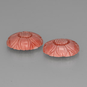 7,80 ct natürliche roter Koralle-Edelsteine, Blumenschliff, Lichtundurchlässig