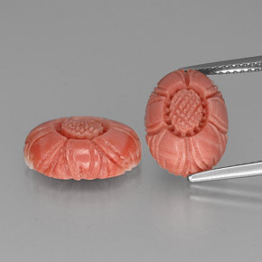 9,33 ct natürliche rosafarbener Koralle-Edelsteine, Blumenschliff, Lichtundurchlässig