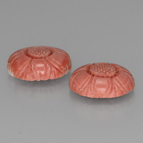 9,33 ct natürliche rosafarbener Koralle-Edelsteine, Blumenschliff, Lichtundurchlässig
