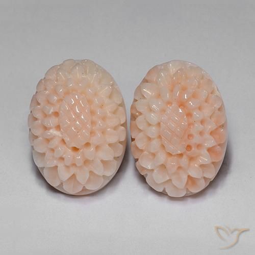 14.65 ct natürliche Mittelrosa Koralle-Edelsteine, Blumen-Schliff, Lichtundurchlässig