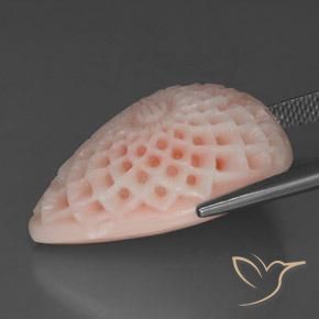 9,17 ctw natürlicher Blush Rosa Koralle, Ausgefallene Form, Lichtundurchlässig