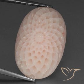 29.15ct Natürlicher Lachs-rosa Koralle, Blumen-Schliff, Lichtundurchlässig