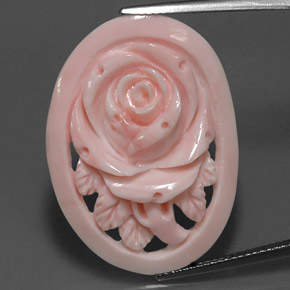 9,17 ctw natürlicher Limonade Rosa Koralle, Ausgefallene Form, Lichtundurchlässig