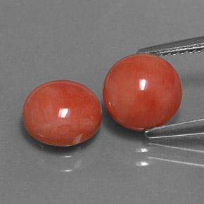  ct natürliche weiß-lachs Koralle-Edelsteine, Rund Schliff, Lichtundurchlässig