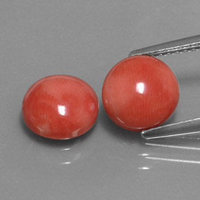  ct natürliche weiß-lachs Koralle-Edelsteine, Rund Schliff, Lichtundurchlässig