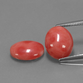  ct natürliche weiß-lachs Koralle-Edelsteine, Oval Schliff, Lichtundurchlässig