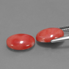  ct natürliche weiß-lachs Koralle-Edelsteine, Oval Schliff, Lichtundurchlässig