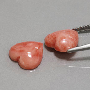  ct natürliche Lachs Koralle-Edelsteine, Herzform, Lichtundurchlässig