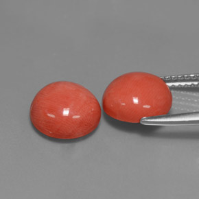  ct natürliche Lachs Koralle-Edelsteine, Rund Schliff, Lichtundurchlässig