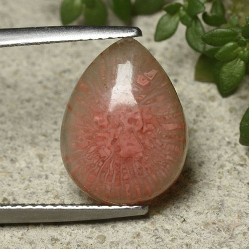 5.12ct Natürlicher Mehrfarbig Koralle, Birnenform, Lichtdurchlässig, Photo A