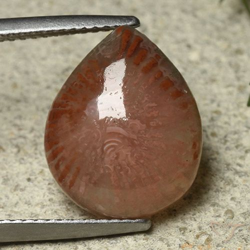 6.87ct Natürlicher Mehrfarbig Koralle, Birnenform, Lichtdurchlässig