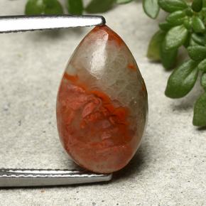 9,17 ctw natürlicher Mehrfarbig Koralle, Birnenform, Lichtdurchlässig