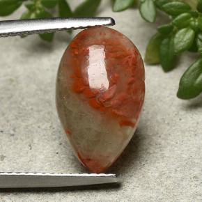 9,17 ctw natürlicher Mehrfarbig Koralle, Birnenform, Lichtdurchlässig