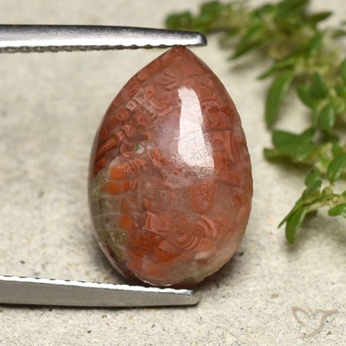 4.69ct Natürlicher Mehrfarbig Koralle, Birnenform, Lichtdurchlässig