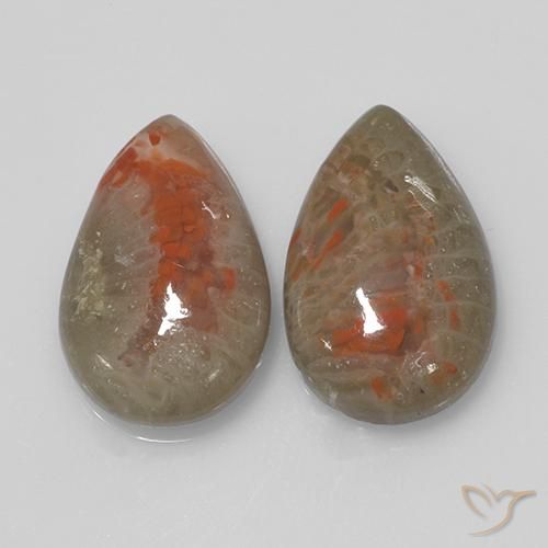 9.70 ct natürliche Mehrfarbig Koralle-Edelsteine, Birnenform, Lichtdurchlässig