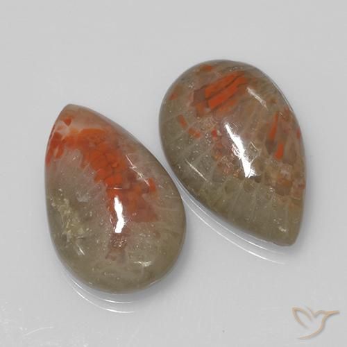 9.70 ct natürliche Mehrfarbig Koralle-Edelsteine, Birnenform, Lichtdurchlässig