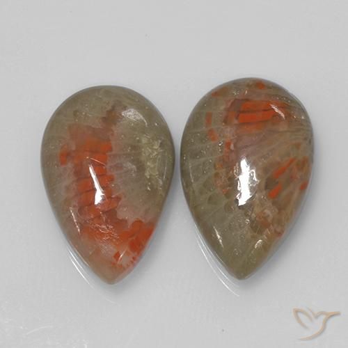 9.70 ct natürliche Mehrfarbig Koralle-Edelsteine, Birnenform, Lichtdurchlässig