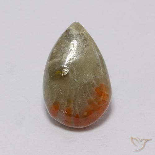 3.72ct Natürlicher Mehrfarbig Koralle, Birnenform, Lichtundurchlässig