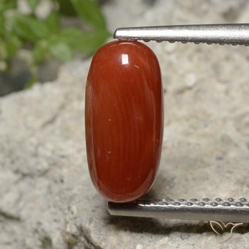 1.95ct Natürlicher Feuerroter Ton Koralle, Oval, Lichtundurchlässig