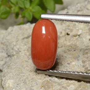 1,40 ctw natürlicher orangefarbener Koralle, Oval Schliff, Lichtundurchlässig