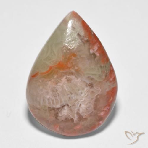 11.65ct Natürlicher Mehrfarbig Koralle, Birnenform, Lichtdurchlässig