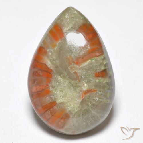 6.76ct Natürlicher Mehrfarbig Koralle, Birnenform, Lichtundurchlässig