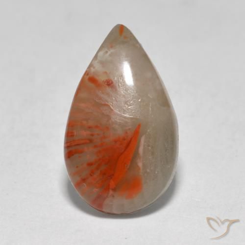 4.61ct Natürlicher Mehrfarbig Koralle, Birnenform, Lichtdurchlässig