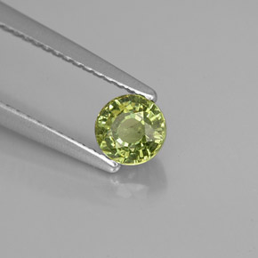 0,61 ctw natürlicher grüner Demantoid, Rundschliff, VS-SI
