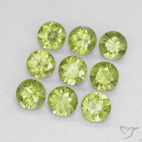 1.41 ct natürliche gelblich-grün Demantoider Granat-Edelsteine, Runden, VS