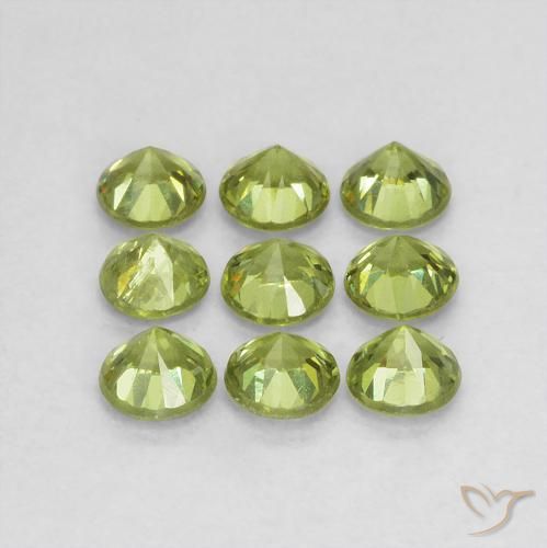 1.41 ct natürliche gelblich-grün Demantoider Granat-Edelsteine, Runden, VS