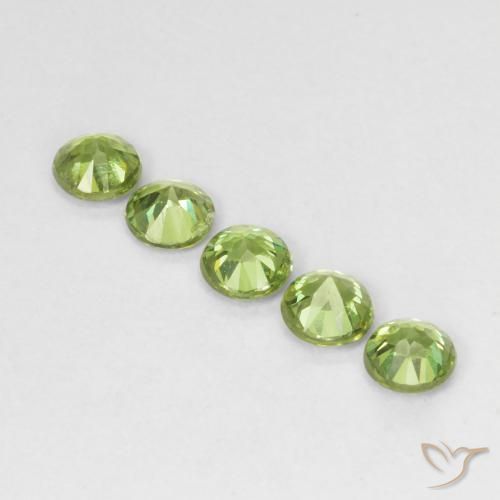1.43 ct natürliche Leichtes lebendiges Grün Demantoider Granat-Edelsteine, Runden, VS-SI