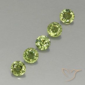 1.34 ct natürliche Helles Waldgrün Demantoider Granat-Edelsteine, Runden, VVS-VS
