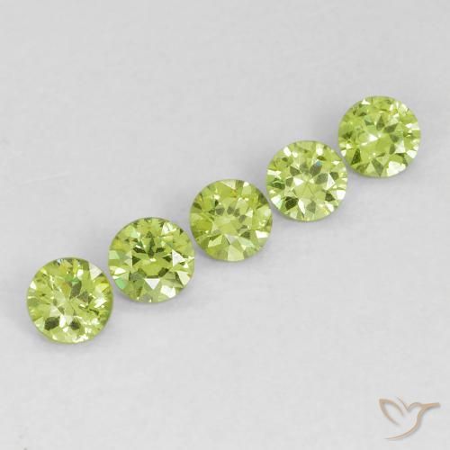 0.76 ct natürliche Leichtes lebendiges Grün Demantoider Granat-Edelsteine, Runden, VVS-VS