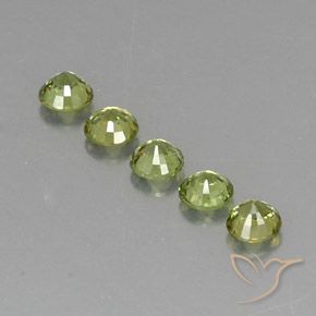 1.44 ct natürliche Yellow Green  Demantoider Granat-Edelsteine, Runden, VVS-VS