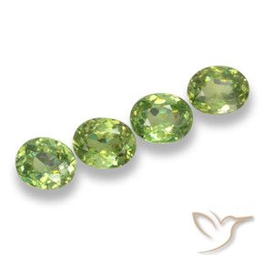 1.51 ct natürliche gelb-grün Demantoider Granat-Edelsteine, Oval, VS