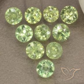 1.63 ct natürliche Hellgelb Grün Demantoider Granat-Edelsteine, Runden, VS-SI