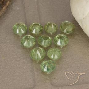 1.63 ct natürliche Hellgelb Grün Demantoider Granat-Edelsteine, Runden, VS-SI