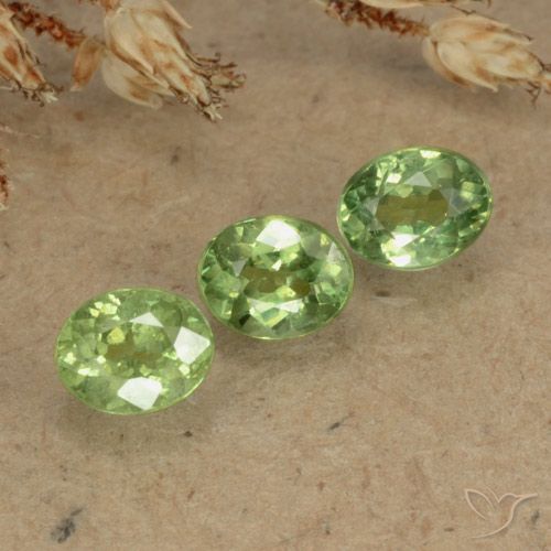 0.86ctw Natürlicher gelb-grün Demantoider Granat, Oval, VS-SI