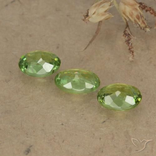 0.71 ct natürliche Warmes Grün Demantoider Granat-Edelsteine, Oval, VS-SI