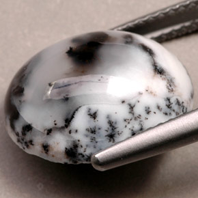 9,17 ctw natürlicher Mehrfarbig Dendritischer-Achat, Oval Schliff, Lichtundurchlässig