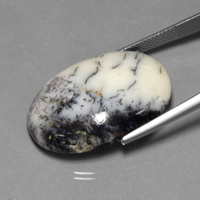 9,17 ctw natürlicher Mehrfarbig Dendritischer-Achat, Oval Schliff, Lichtundurchlässig