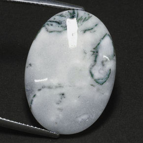 17,56 ctw natürlicher mehrfarbiger Dendritischer Achat, Oval Schliff, Lichtundurchlässig
