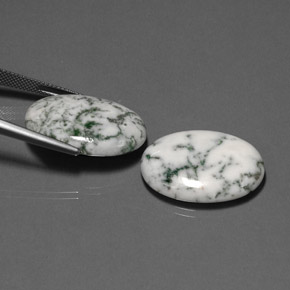  ct natürliche Mehrfarbig Dendritischer-Achat-Edelsteine, Oval Schliff, Lichtundurchlässig