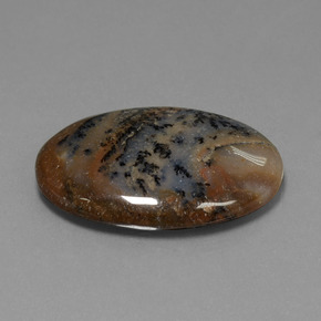 9,17 ctw natürlicher Mehrfarbig Dendritischer-Achat, Oval Schliff, Lichtundurchlässig