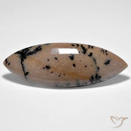 37.71ct Natürlicher Brown-Black Dendritischer-Achat, Marquise, Lichtundurchlässig
